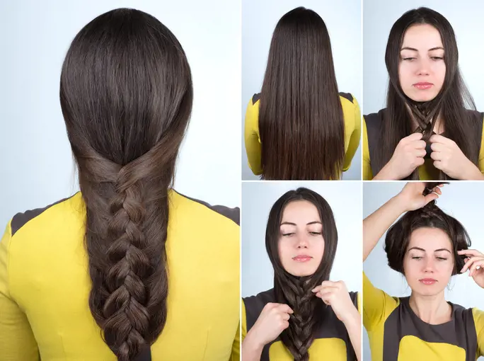 Ters örgülü saç modeli