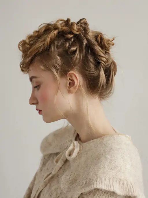 Küçük Düğümlü Örgü Saç Modeli