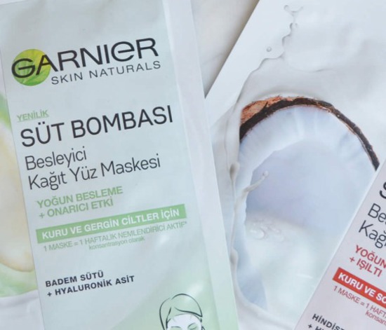 Deniyoruz: Garnier Süt Bombası Kağıt Maskeler