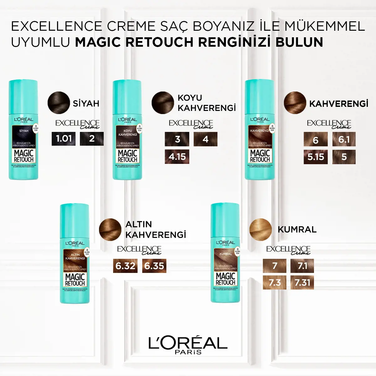 L'Oréal Paris Magic Retouch Renkleri